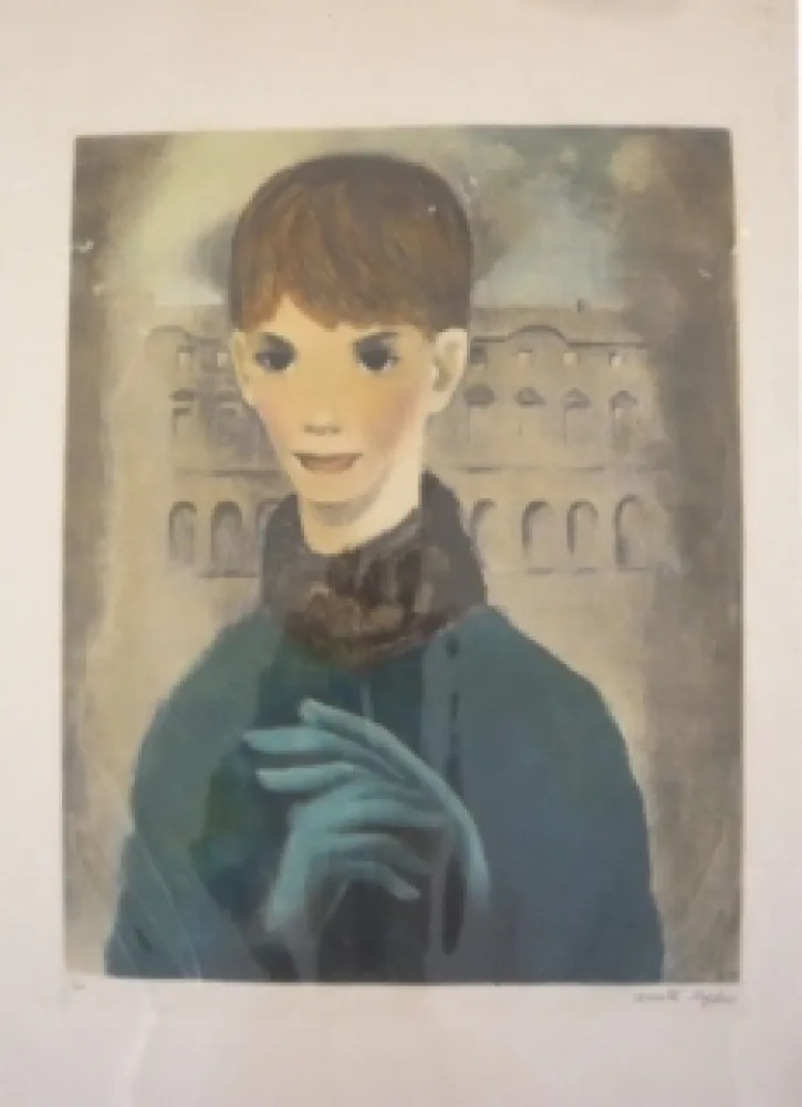 版画 Lydis - Femme aux gants