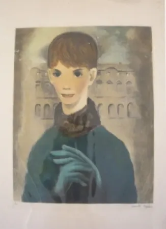 版画 Lydis - Femme aux gants