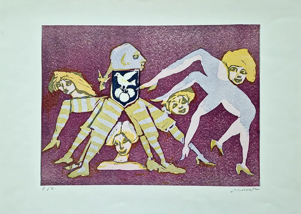 油毡版画 Maccari - Composizione