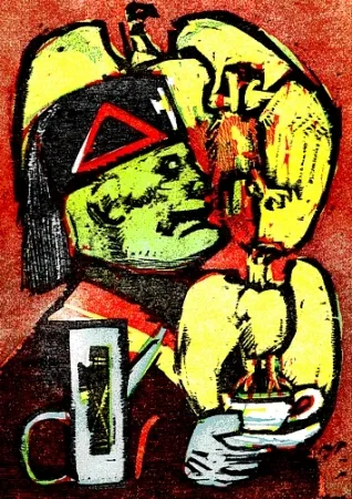 插图书 Maccari - Lunch at Mussolini