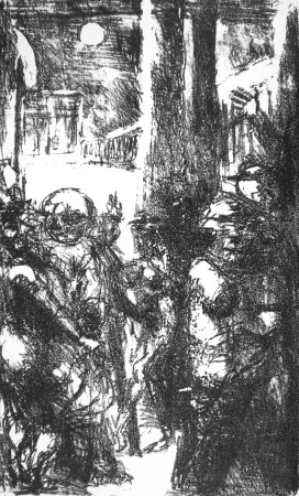 石版画 Maccari - Piazza San Pietro