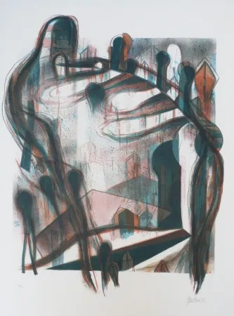 石版画 Macotela - Nocturno y sombras