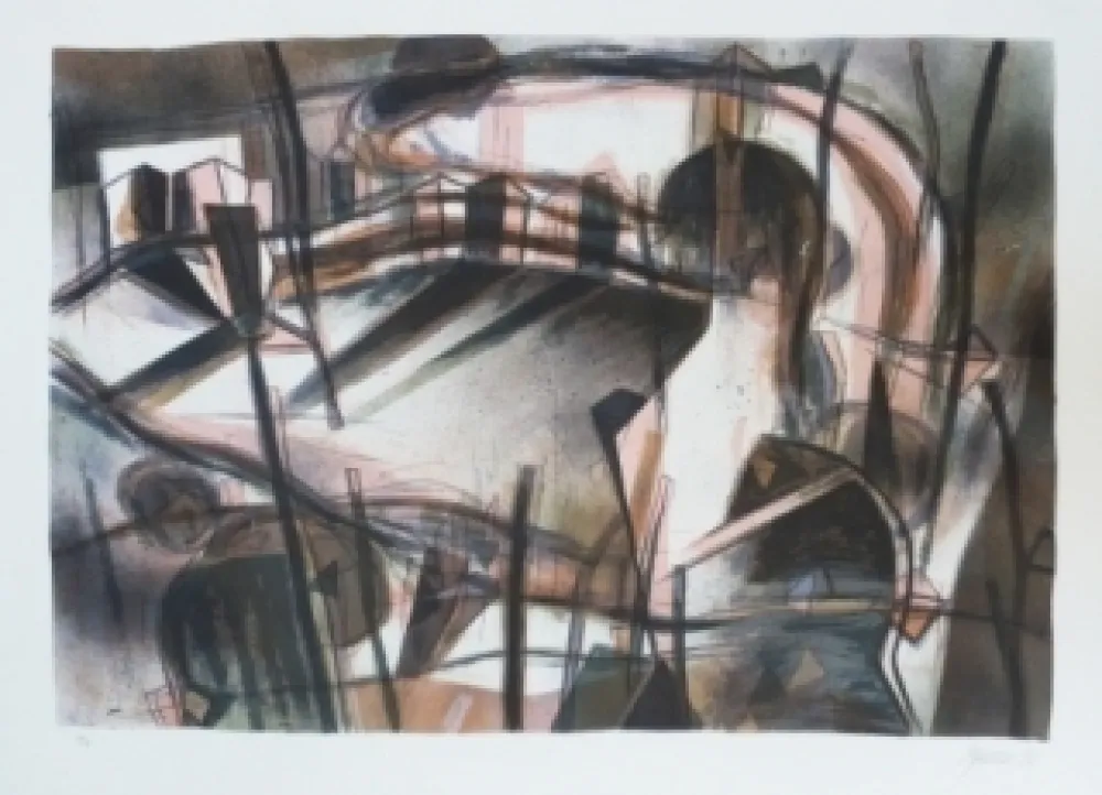 石版画 Macotela - Paseo interior