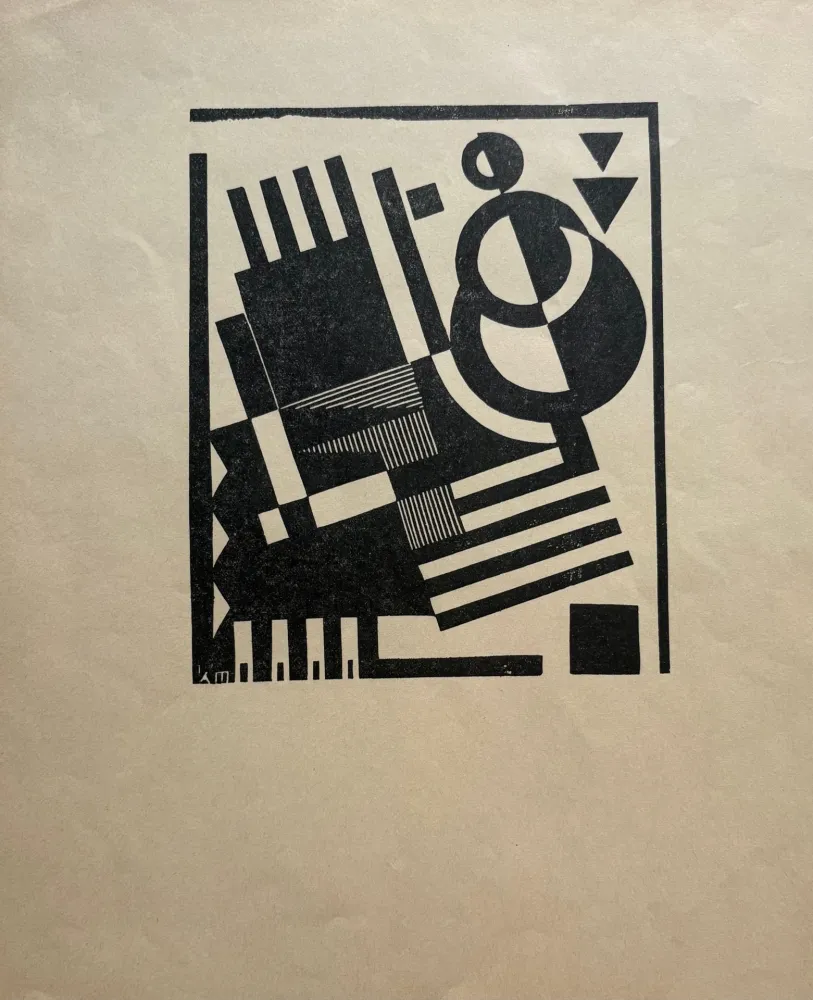 油毡版画 Maes - Composition 10 (proof for Belgian periodical 