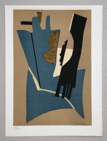 石版画 Magnelli - Composition - Papier collé 1948