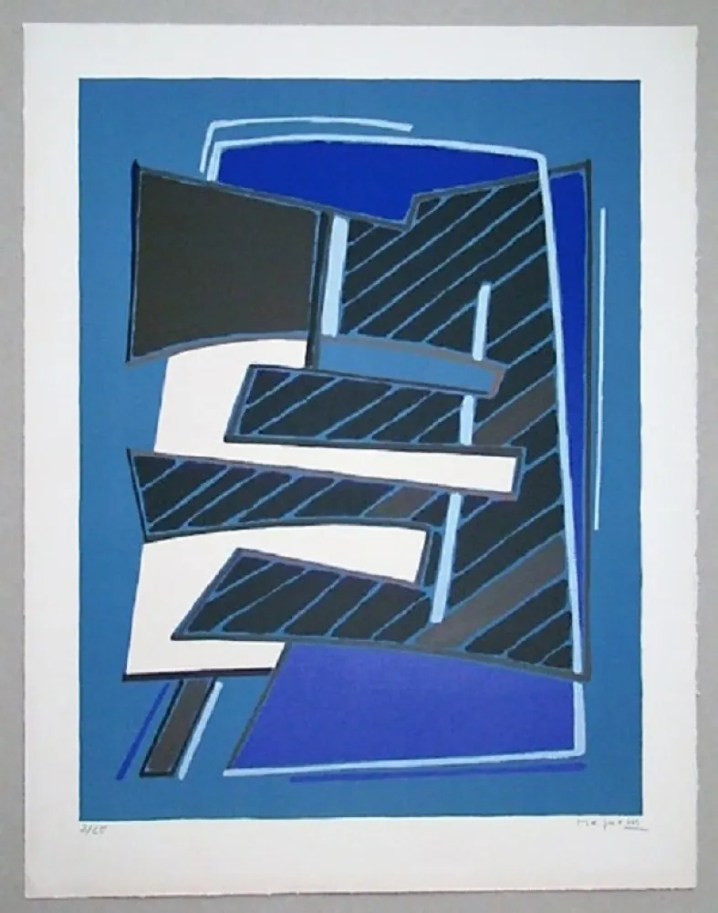 石版画 Magnelli - Composizione in Azzuro, 1965