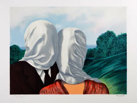 石版画 Magritte - Les Amants (The Lovers)