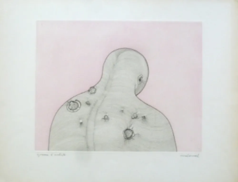 版画 Malaval - Homme de dos