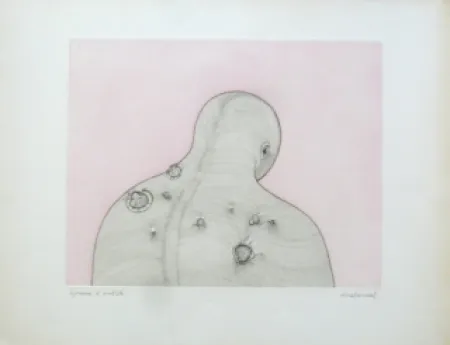 版画 Malaval - Homme de dos