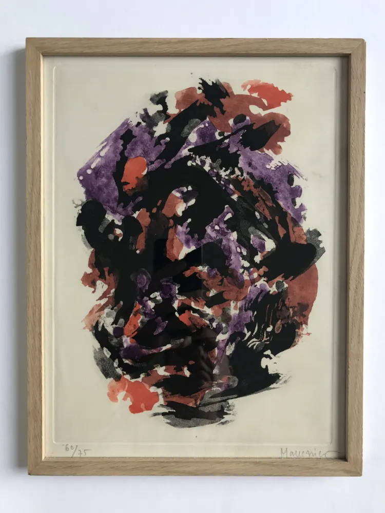 飞尘腐蚀法 Manessier - Eau-forte en rouge et violet n°23 bis