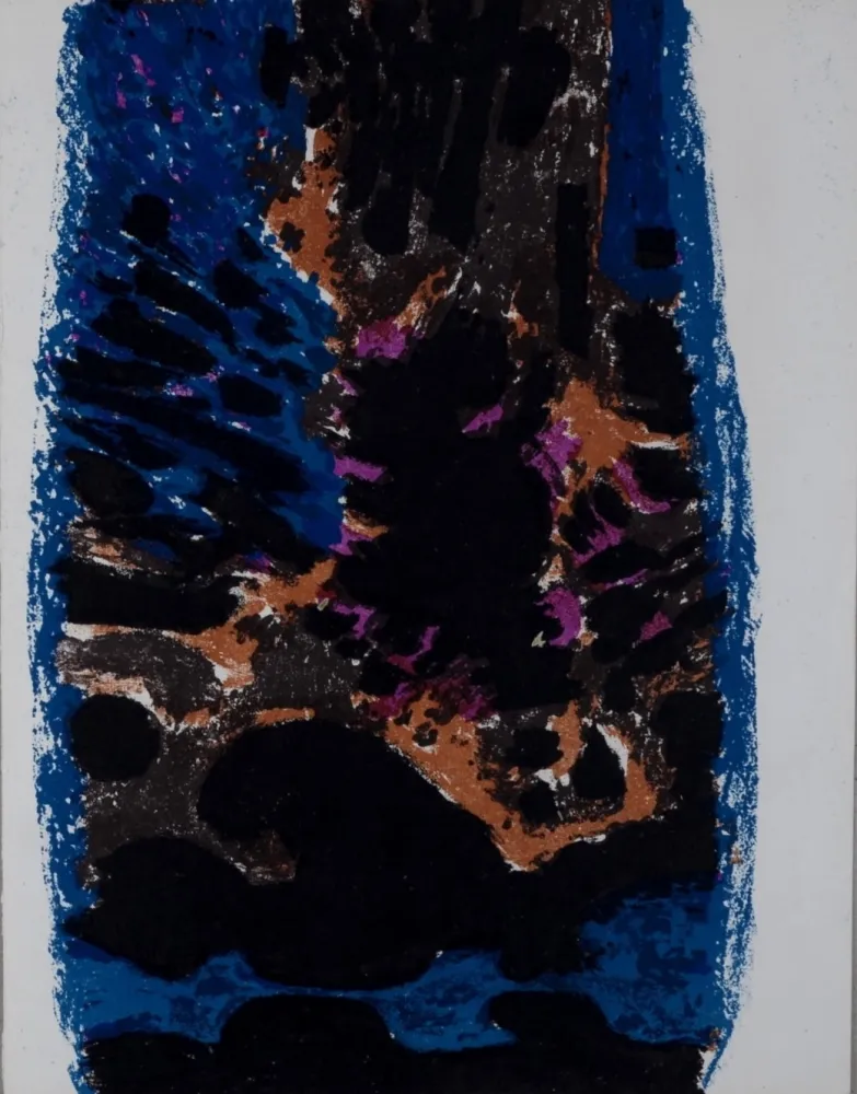 石版画 Manessier - Eau souterraine / Tache noire