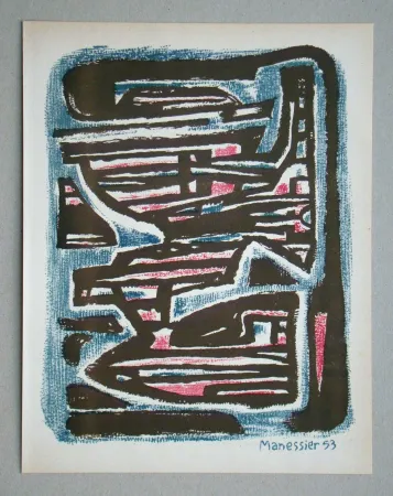 石版画 Manessier - Formes et Transparance