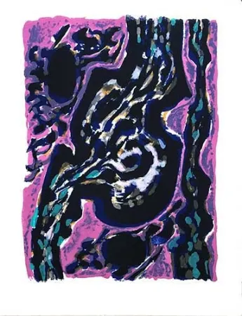 石版画 Manessier - La source