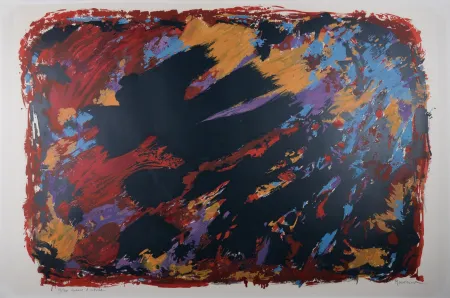 石版画 Manessier - Le procès de Burgos II