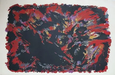 石版画 Manessier - Le procès de Burgos II