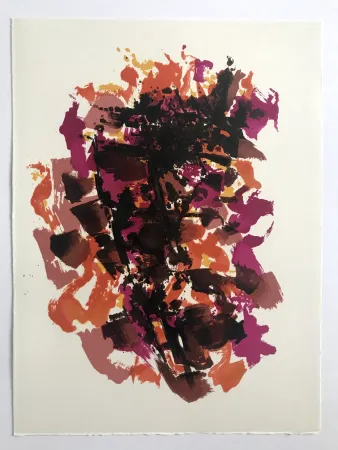 石版画 Manessier - L'enfant dans la cité des ombres V : La Commune de Paris