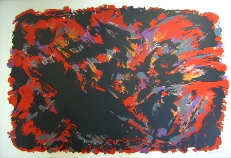 石版画 Manessier - Procès de Burgos II