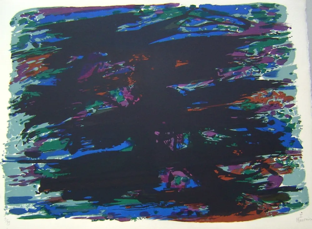 石版画 Manessier - Suite de Paques 1, Le Jardin des Oliviers