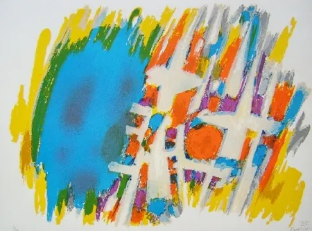 石版画 Manessier - Suite de Pâques, Le message de l'ange