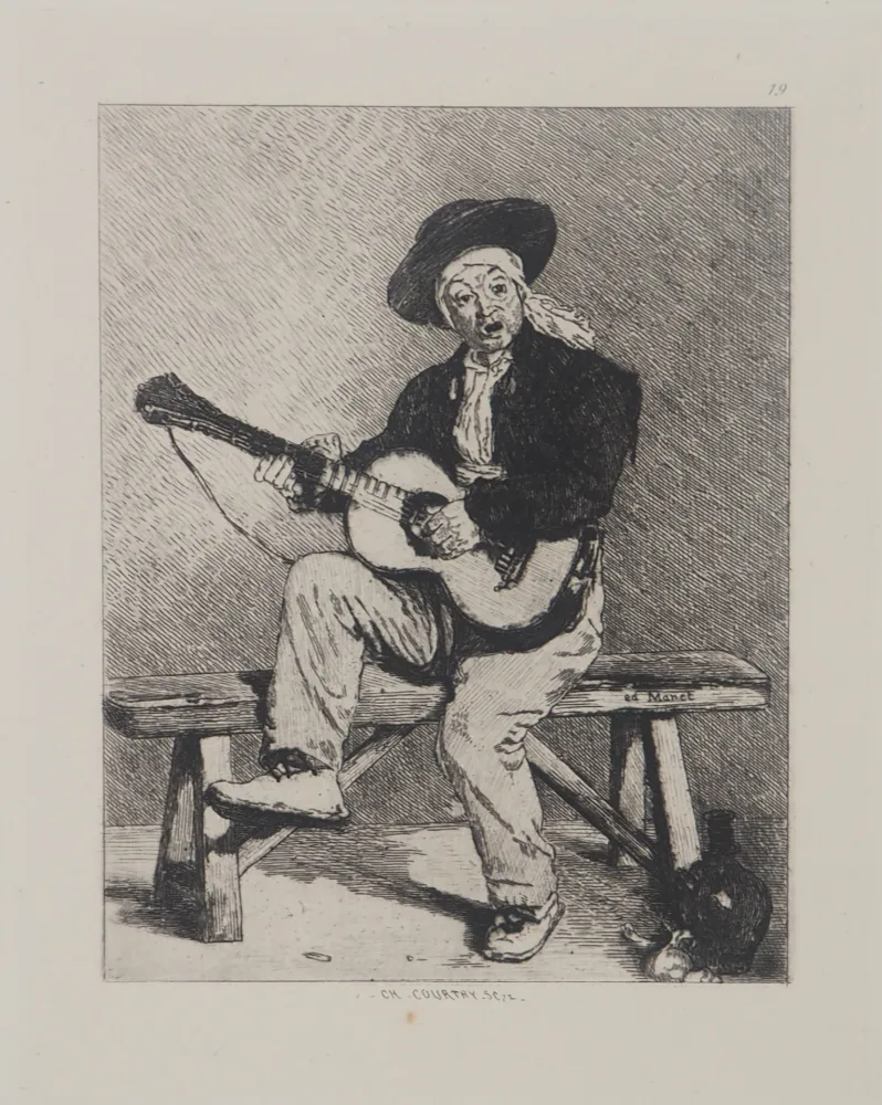 蚀刻版画 Manet - Le Guitariste