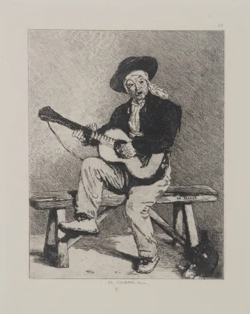 蚀刻版画 Manet - Le Guitariste