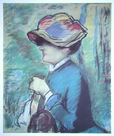 石版画 Manet - Portrait d'une femme avec chapeau
