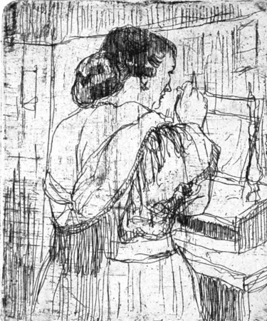 蚀刻版画 Manfredi - Nel camerino