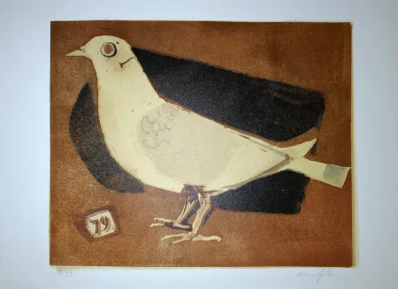 油毡版画 Manfredi - Piccione