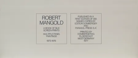 丝网印刷 Mangold - A book of silkscreen prints