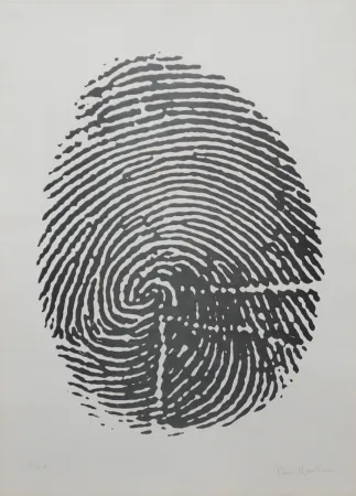 石版画 Manzoni - Impronta del pollice destro