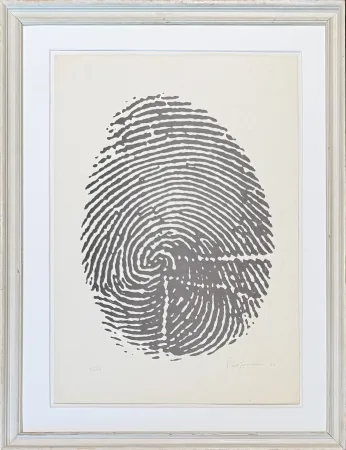 无技术 Manzoni - Piero Manzoni (1933-1963) - Left thumbprint - Photolithograph on paper - 1960