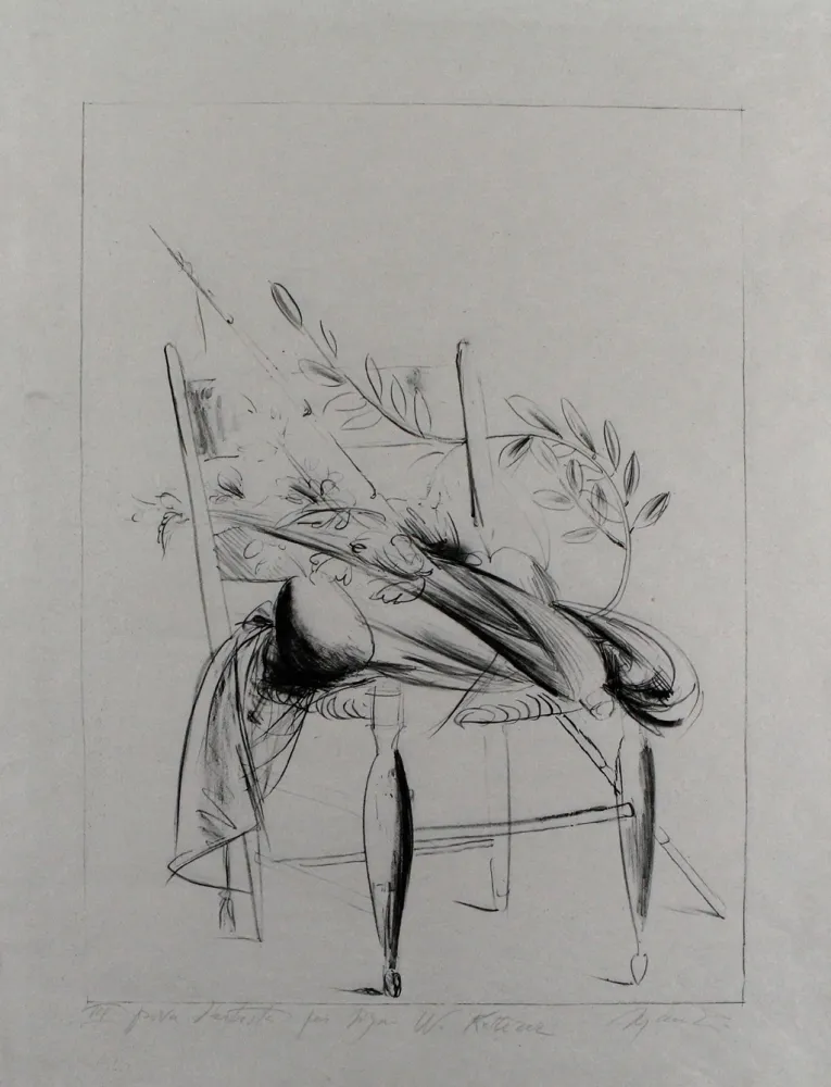 石版画 Manzu - Natura morta