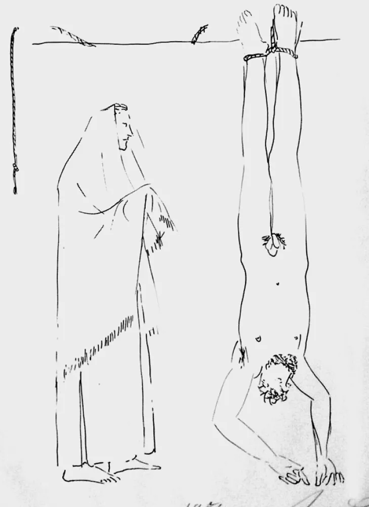 石版画 Manzu - Partigiano impiccato