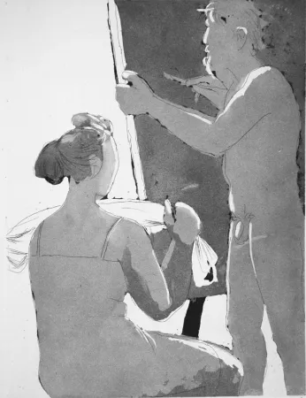 蚀刻飞尘法 Manzu - Pittore e modella