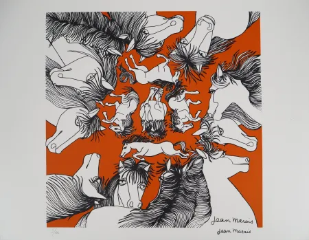 石版画 Marais  - Hommage au cheval