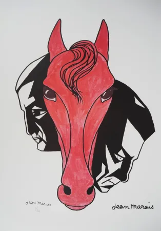 石版画 Marais  - Hommage équestre à Gabin et Ventura (Film 