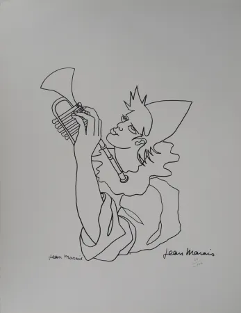 石版画 Marais  - Le Clown musicien