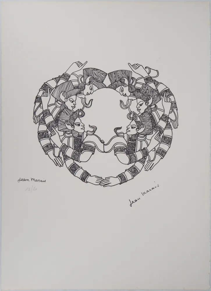 石版画 Marais  - Motifs indiens