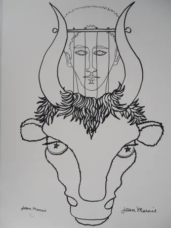 石版画 Marais  - Mythologie : Hommage à Pan