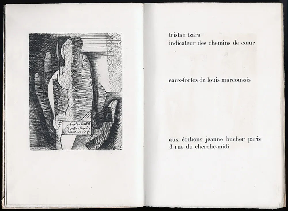插图书 Marcoussis - Tristan Tzara. INDICATEUR DES CHEMINS DE COEUR. Paris, 1928.