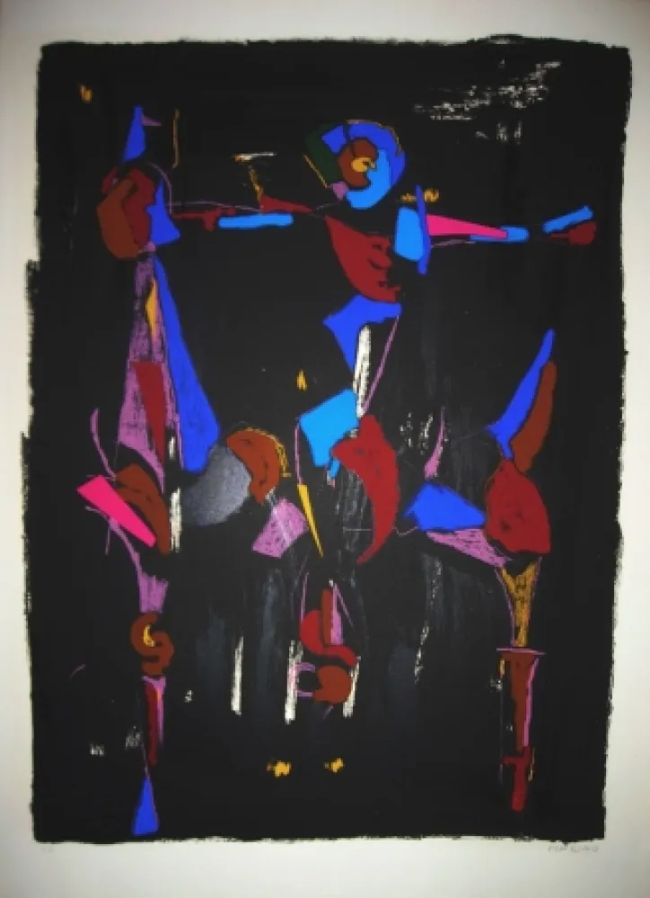 石版画 Marini - Bunter Reiter I