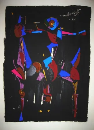 石版画 Marini - Bunter Reiter I