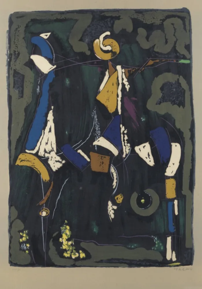 石版画 Marini - BUNTER REITER II