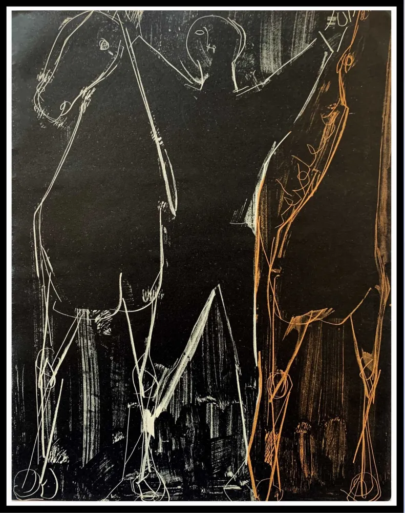 石版画 Marini - CHEVAUX ET CAVALIER