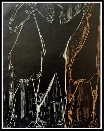 石版画 Marini - CHEVAUX ET CAVALIER