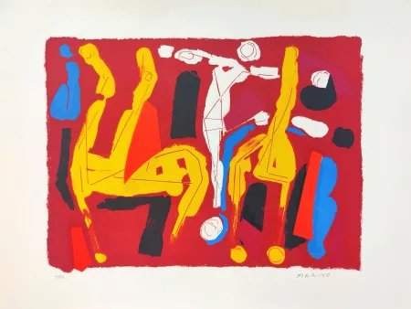 石版画 Marini - Chevaux et cavaliers V 