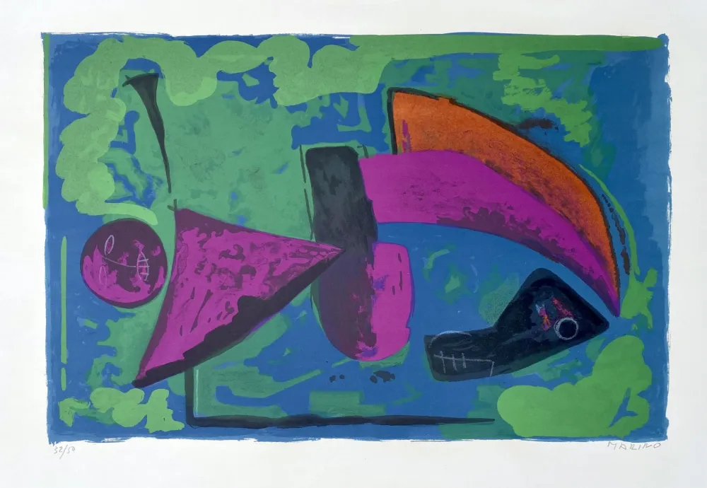 石版画 Marini - Guerriero, 1968