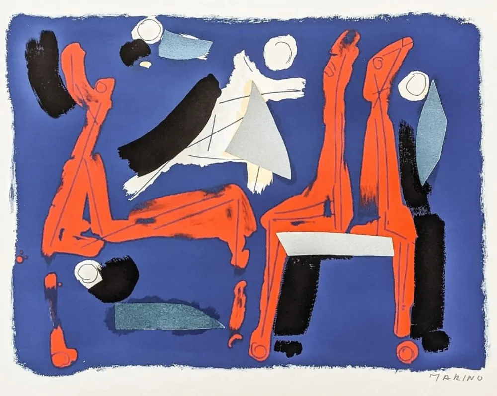 石版画 Marini - L105 Chevaux Et Cavaliers II