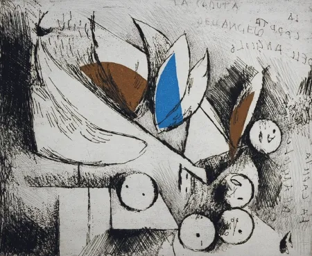 蚀刻版画 Marini - La caduta dell'angelo