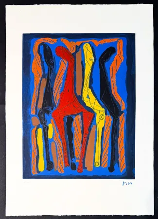 版画 Marini - Marino Marini (1901–1980) - MARINO FROM GOETHE - Color drypoint etching and aquatint on Arches paper - 1979